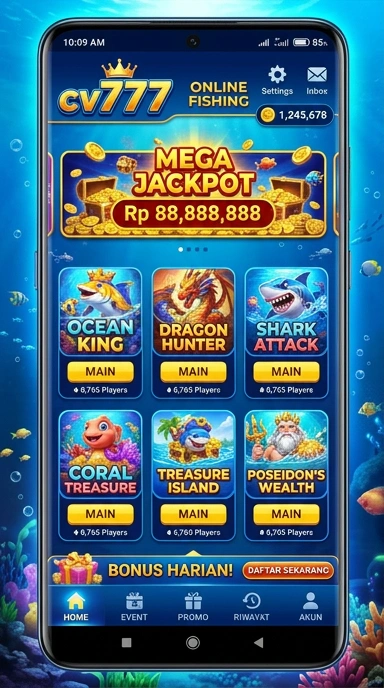 Cuplikan layar menu unduhan cv777 untuk perangkat Android